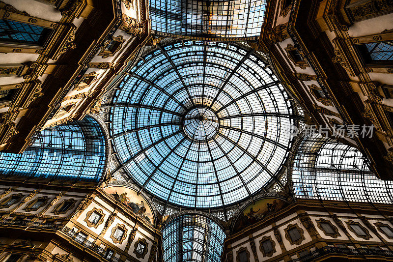 意大利米兰，埃马努埃莱二世Galleria Vittorio Emanuele II